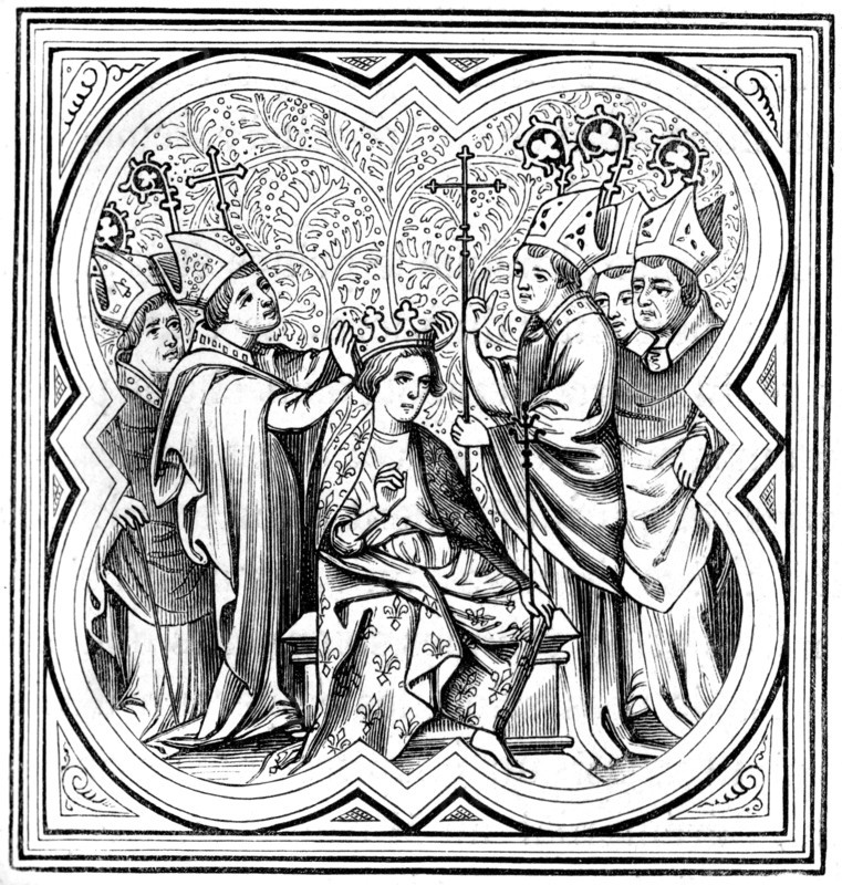 The coronation of Charlemagne (712-814), 14th century (1849). Artist: Unknown