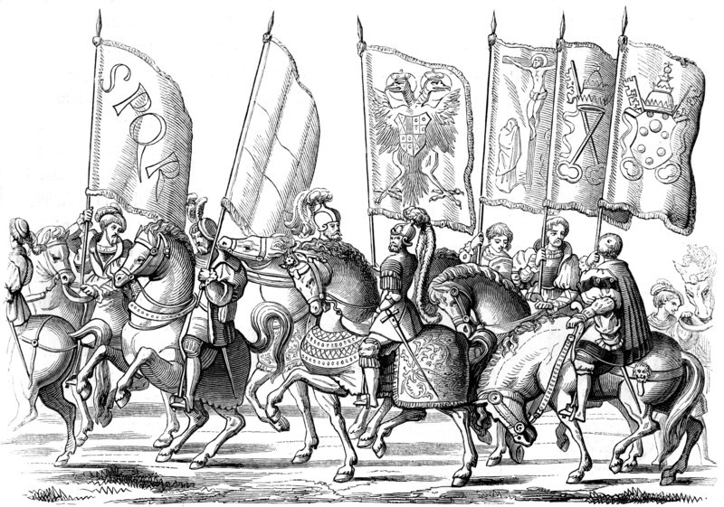 Standards of the church and the empire, 1529-1530 (1849).Artist: Lucas Cranach the Elder