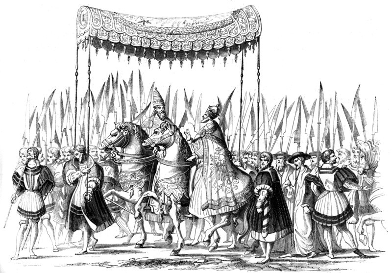 Imperial procession, 1529-1530 (1849).Artist: Lucas Cranach the Elder