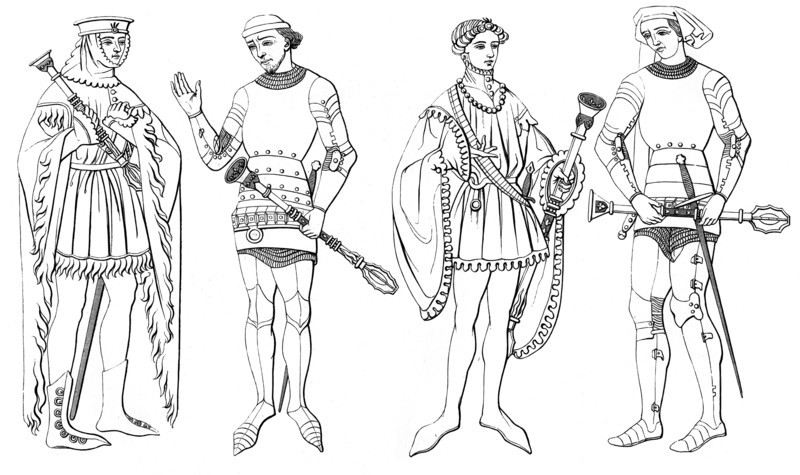 Sergeant at arms, 14th century (1849).Artist: Edward May