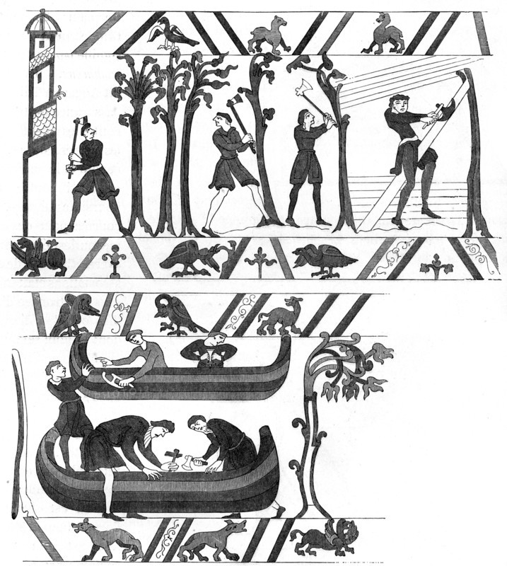 Boat and ship carpenters, c late 11th/early 12th century (1849). Artist: Unknown