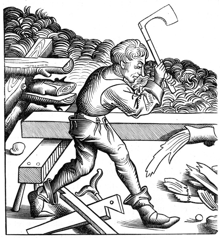 Ship carpenter, 15th century (1849). Artist: Unknown