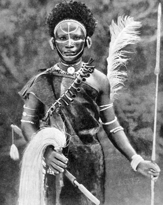 A Kikuyu warrior, Kenya, 1936.Artist: Martin Johnson