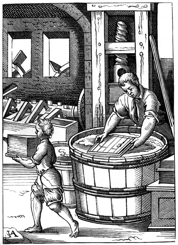 Paper maker, 16th century, (1849).Artist: Jost Amman