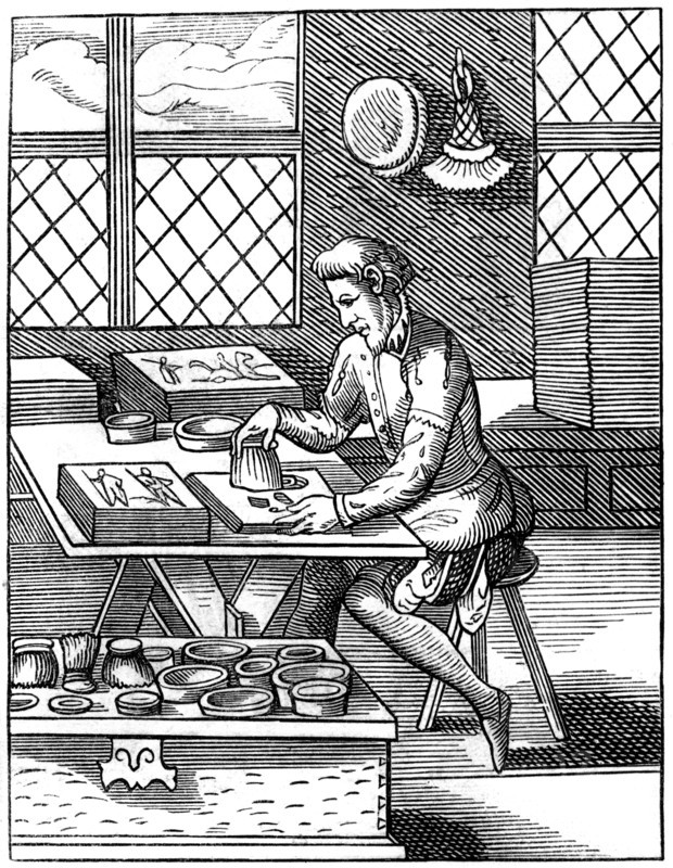 Painter of popular pictures, 16th century (1849).Artist: Jost Amman