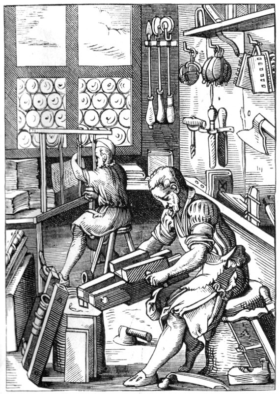 Bookbinder, 16th century (1849).Artist: Jost Amman