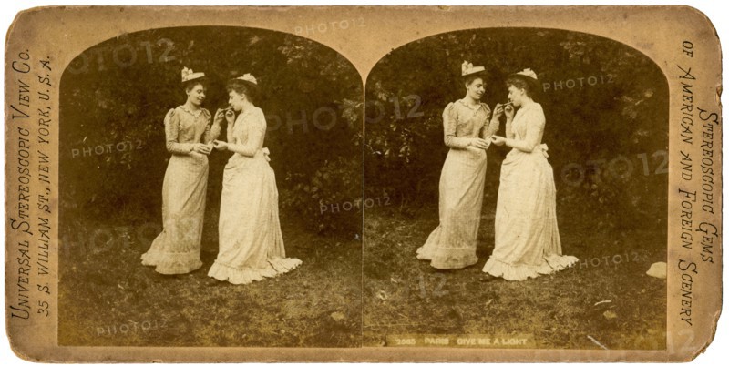 'Give me a light', late 19th century.Artist: Universal Stereoscopic View Company