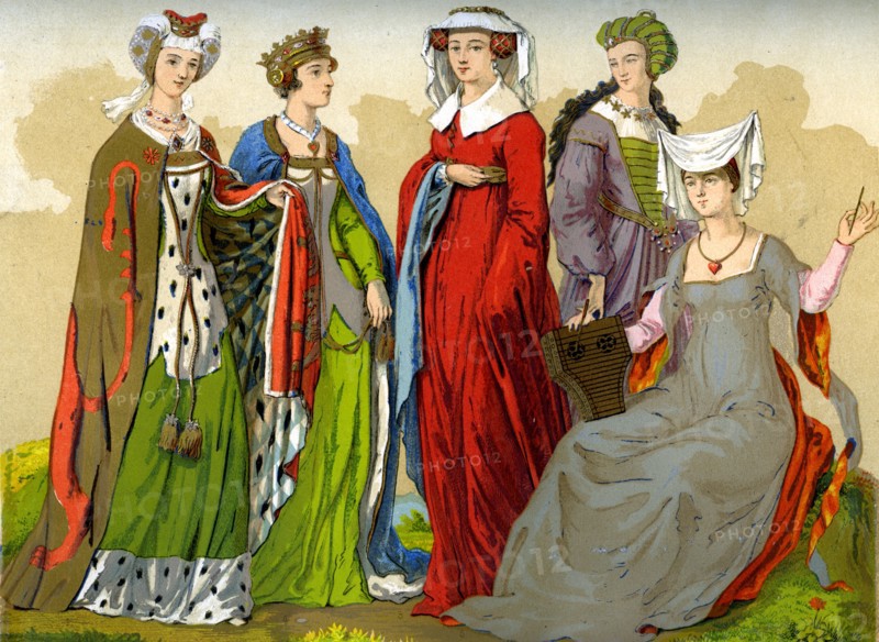 English noblewomen, 15th-16th century (1849).Artist: Edward May