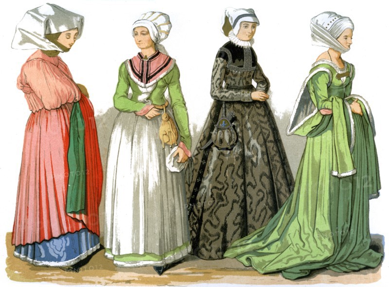 Women of Nuremberg, Germany, 16th century (1849).Artist: Edward May