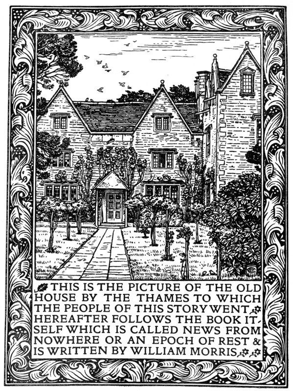 Kelmscott Manor, Gloucestershire, frontispiece to News from Nowhere, c1892 (1901).Artist: William Morris