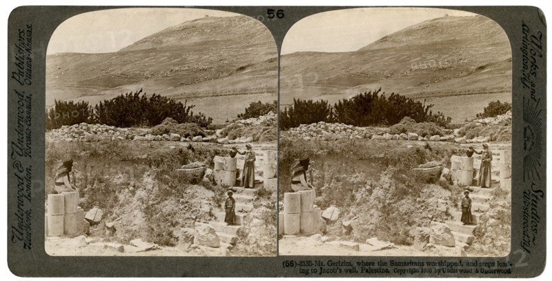 Mount Gerizim, where the Samaritans worshipped, Palestine, 1900.Artist: Underwood & Underwood