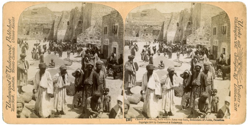 Church of the Nativity, built where Jesus was born, Bethlehem, Palestine, 1900.Artist: Underwood & Underwood