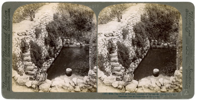 The Pool of Siloam, outside Jerusalem, Palestine, 1900.Artist: Underwood & Underwood