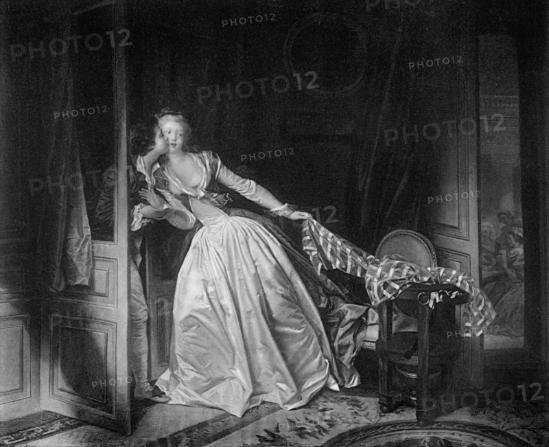 'The Solen Kiss', late 18th century (1905).Artist: Jean-Honore Fragonard