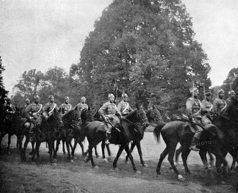 Danish Hussars at Bernsdorff, 1908. Artist: Queen Alexandra
