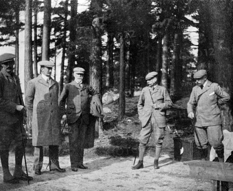 The Duke of Connaught and his shooting party, 1908. Creator: Queen Alexandra.