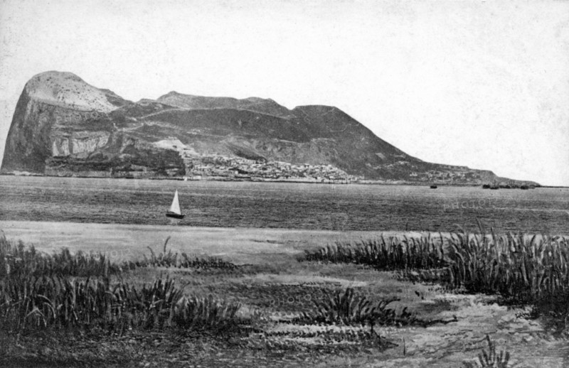 Gibraltar Rock from Campo, early 20th century. Artist: VB Cumbo