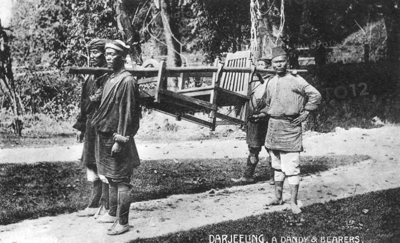 'Dandy and Bearers, Darjeeling', India, early 20th century. Artist: Unknown