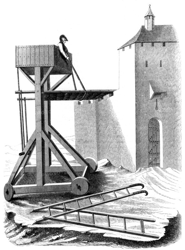 A siege assault platform, 15th century (1849). Artist: Unknown