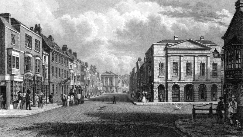 The High Street, Newport, Isle of Wight, 1844.Artist: Philip Brannon