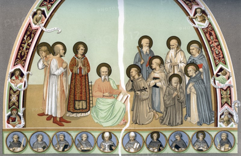 Holy men, 15th century (1849).Artist: H Moulin