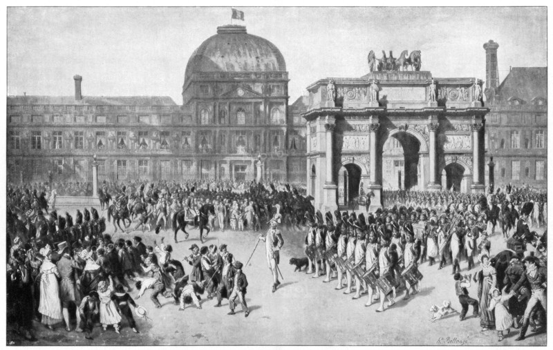 A military parade through Paris, France, c18th century. Artist: Unknown