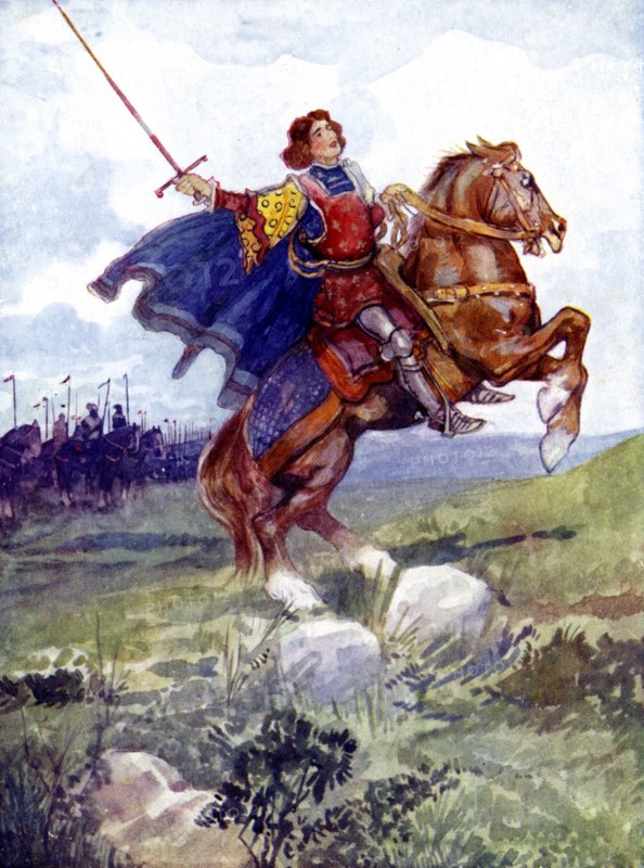 A knight riding a rearing horse. Artist: Unknown