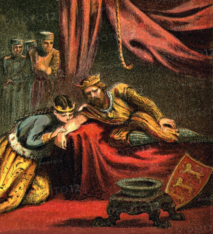 Edward of Woodstock, Prince of Wales, with his wife, Joan, Princess of Wales, c1850. Artist: Unknown