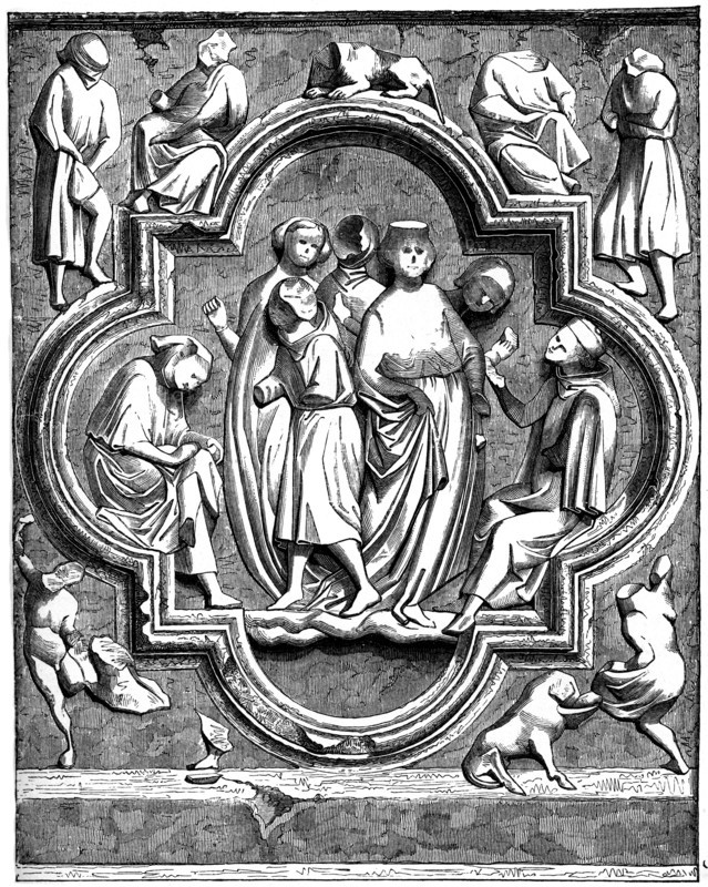 Citizens of France aiding poor scholars, 1257 (1870). Artist: Unknown