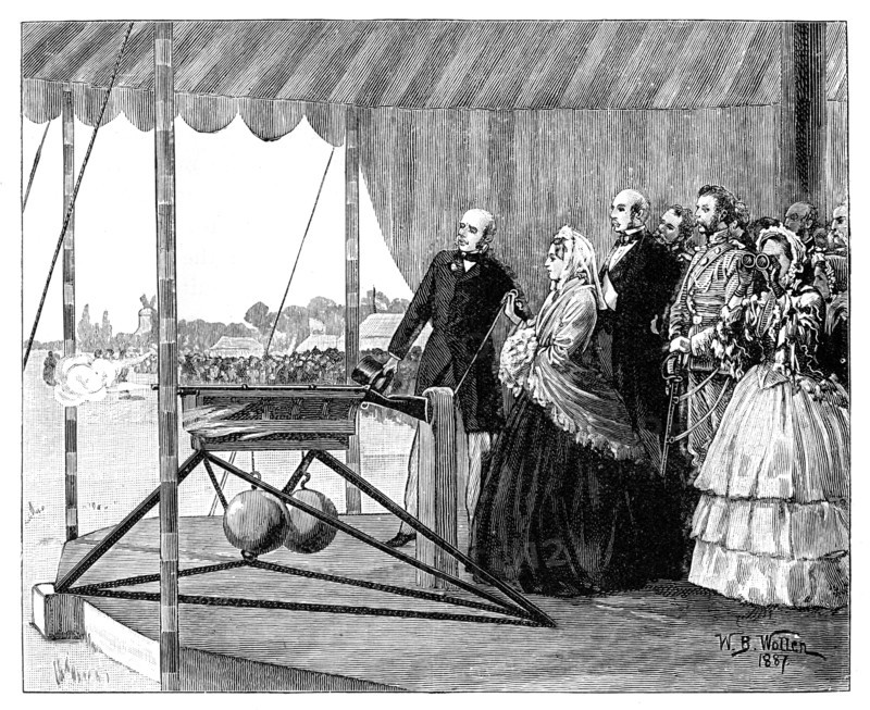 Queen Victoria firing the first shot at Wimbledon, July 1860, (1887).Artist: William Barnes Wollen