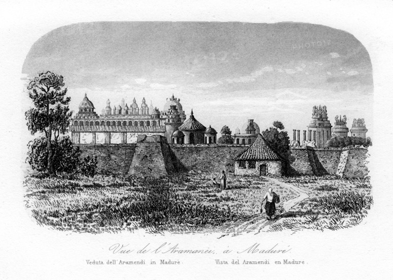 Madurai temple, India, c1840.Artist: N Remond