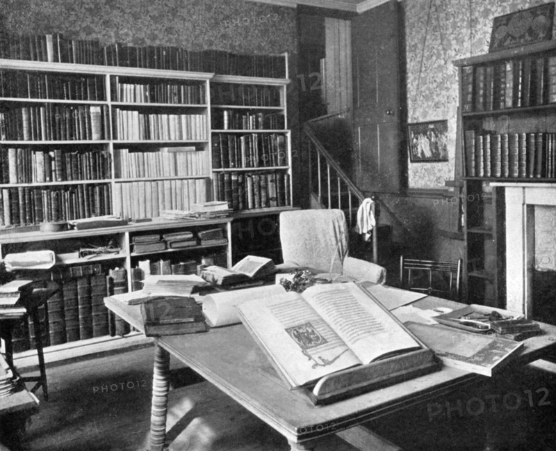 William Morris's study, Kelmscott Manor, Kelmscott, Oxfordshire, 1901. Artist: Unknown