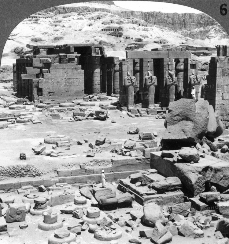 'The Ramesseum, the temple of Ramses II, at Thebes, Egypt', 1905.Artist: Underwood & Underwood