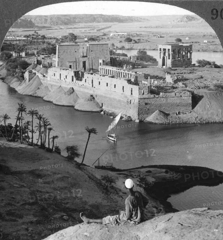 'Looking down on the island of Philae and its temples, Egypt', 1905.Artist: Underwood & Underwood
