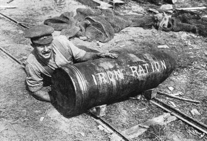 Large shell on its way to the front, First World War, 1914-1916, (c1920). Artist: Unknown