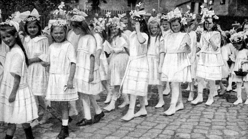 Young girls at a church festival, Berlin, Germany, 12922. Artist: Unknown