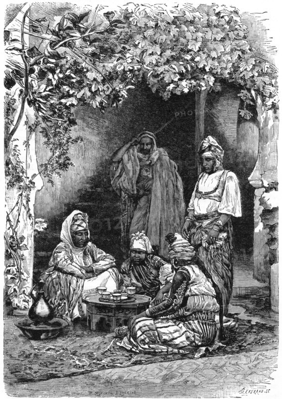An Arab family of Tlemcen, Algeria, c1890.  Artist: Bertrand