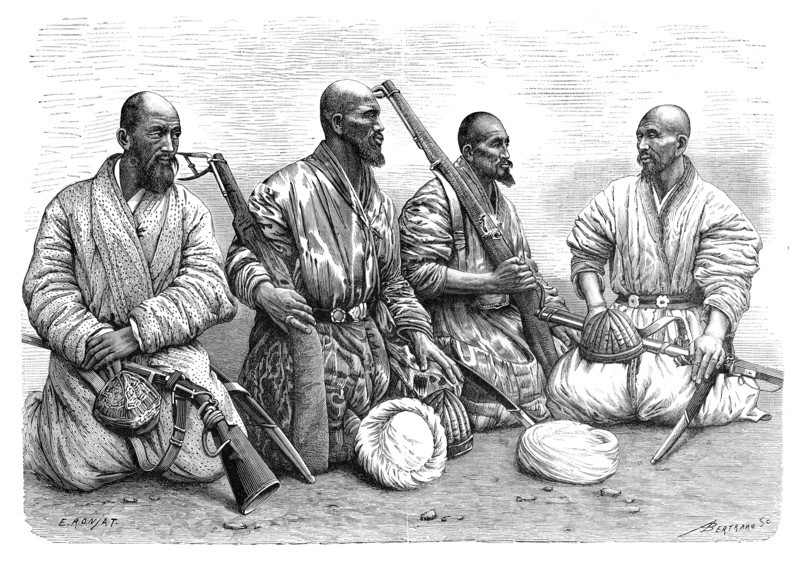 Types and costumes from Chinese Turkestan, c1890. Artist: A Bertrand