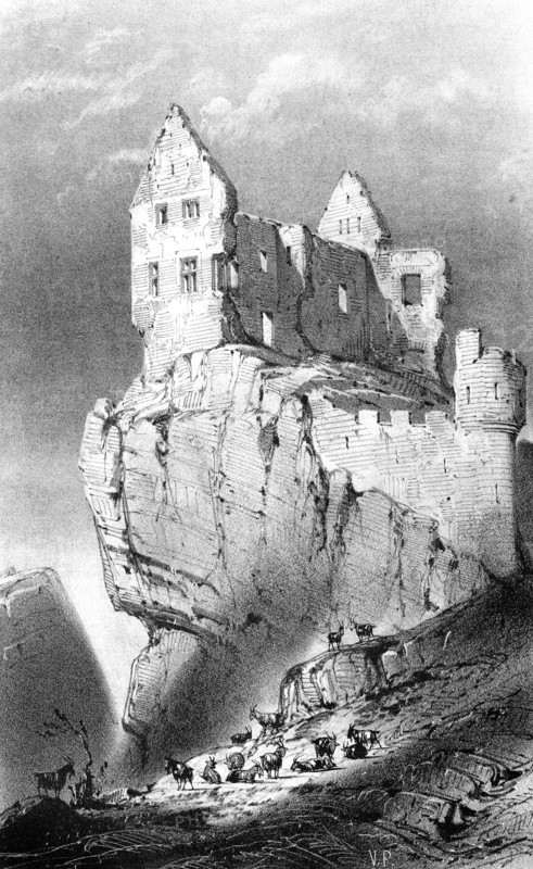 The Chateau de Crussol, Saint-Peray, France, 19th century.Artist: Godard Q des Augustins