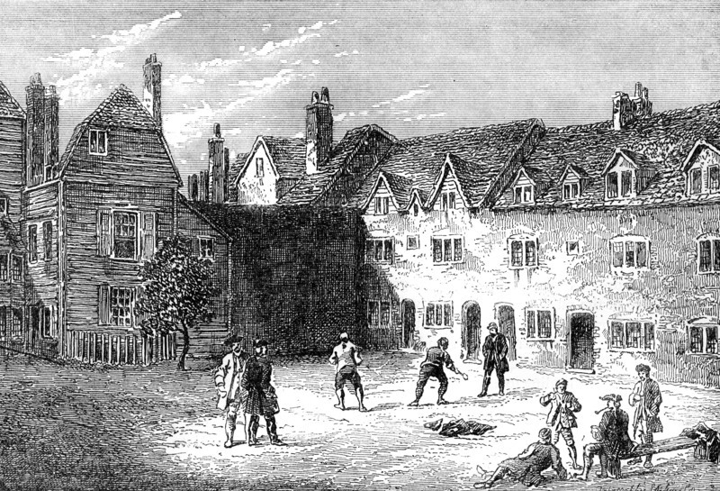 Racquet Court, the Marshalsea prison, 19th century. Artist: Unknown