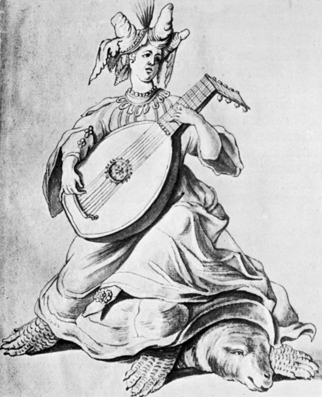 A woman playing a stringed instrument, early 17th century (1926). Artist: Unknown
