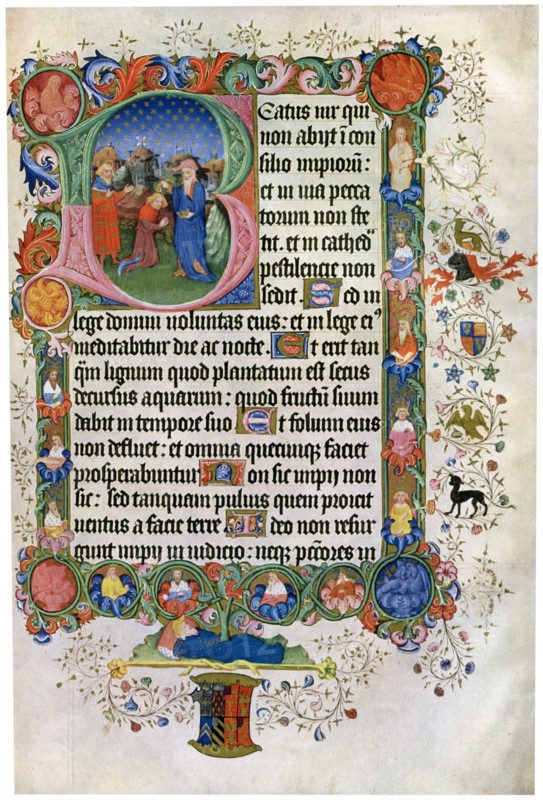 'David Anointing David', c15th century. Artist: Unknown