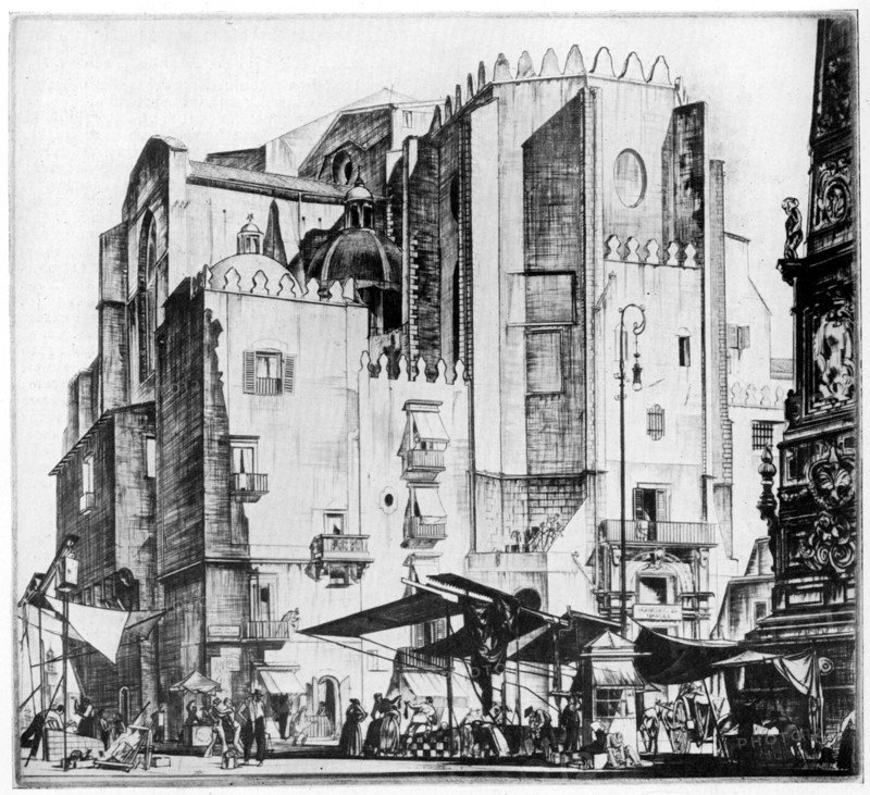 'Fishmarket, Naples', 1929. Artist: G Wedgwood