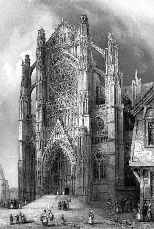 The south transept of Beauvais Cathedral, France, 1836.Artist: Benjamin Winkles