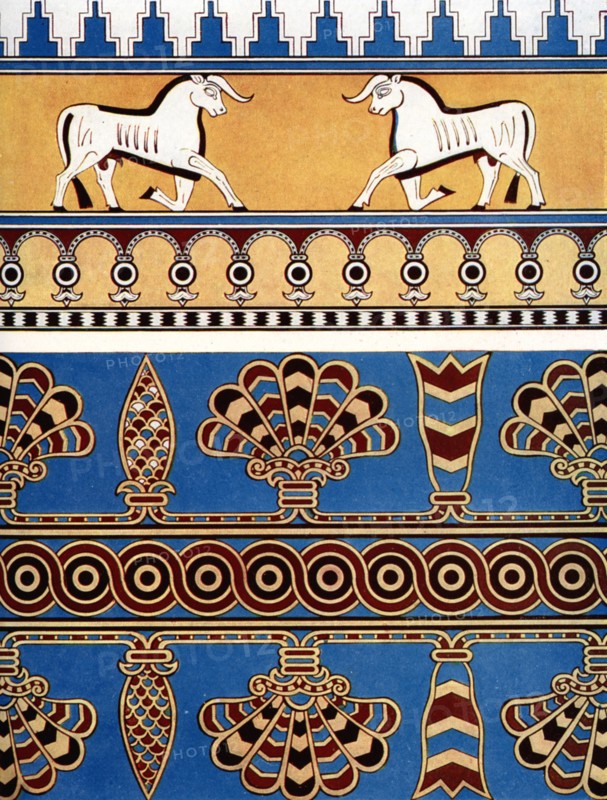 Assyrian brick and tile design, 1933-1934. Artist: Unknown