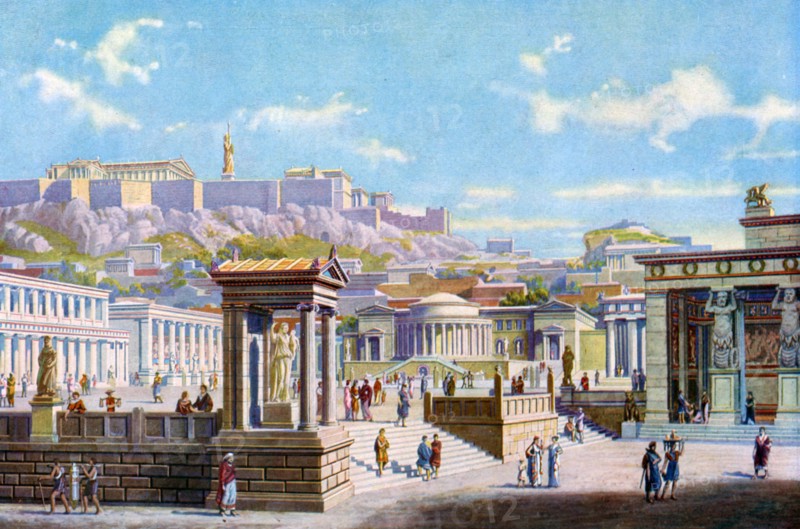 The agora below the Acropolis, Athens, Greece, 1933-1934. Artist: Unknown