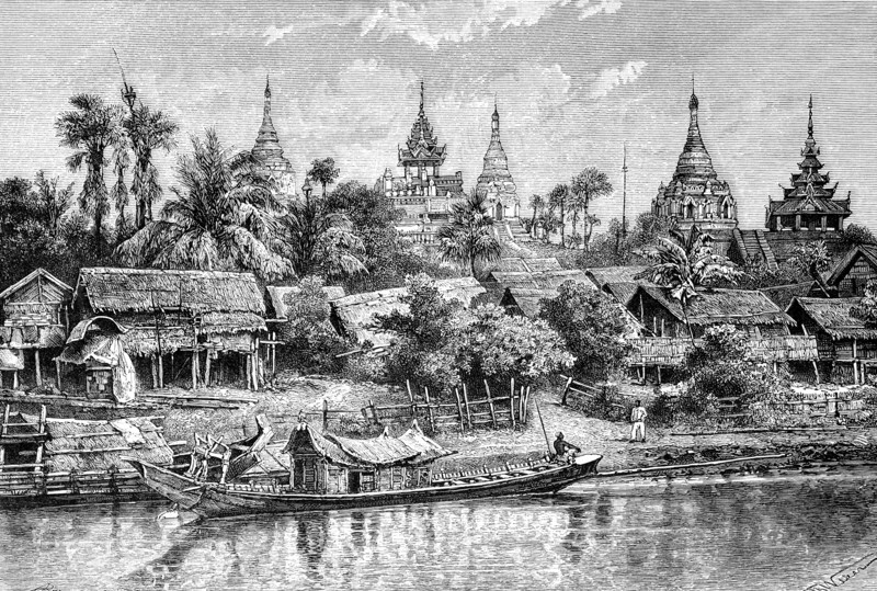Yenan Gyong, Myanmar, 1895.Artist: Bertrand