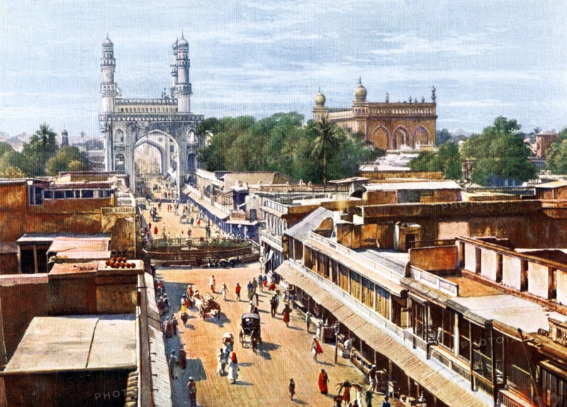 Principal Entrance Street, Hyderabad, India, early 20th century. Artist: Unknown