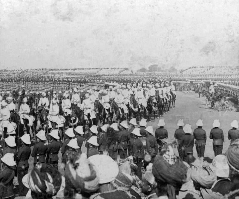 The Imperial Cadet Corps escorting their majesties into the Durbar arena, Delhi, India, 1903.Artist: HD Girdwood