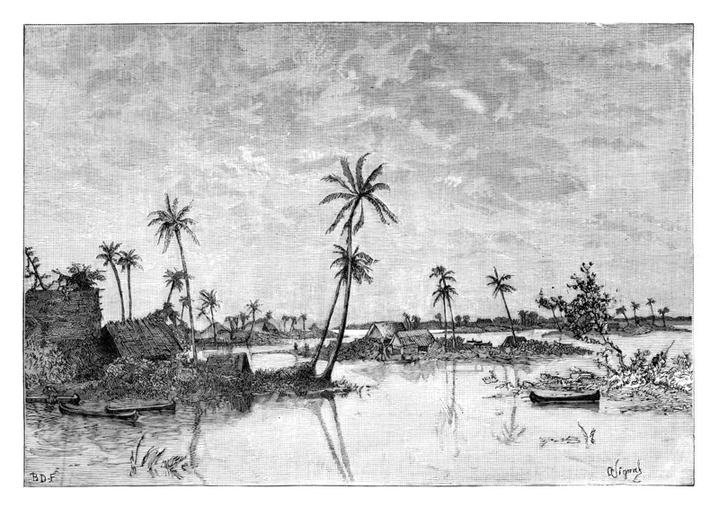 'Indian settlement on the Islands of San Blas Bay', c1890. Artist: Unknown